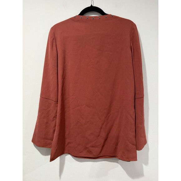 BCBGMaxazria Top Womens XXS Oversized Flowy Snap Button Boho Tunic Lightweight - Picture 2 of 10